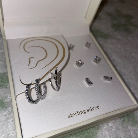 Isabella M. Sterling silver hoop and stud earring set - Picture 2 of 7